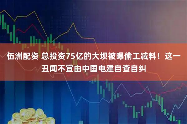 伍洲配资 总投资75亿的大坝被曝偷工减料！这一丑闻不宜由中国电建自查自纠